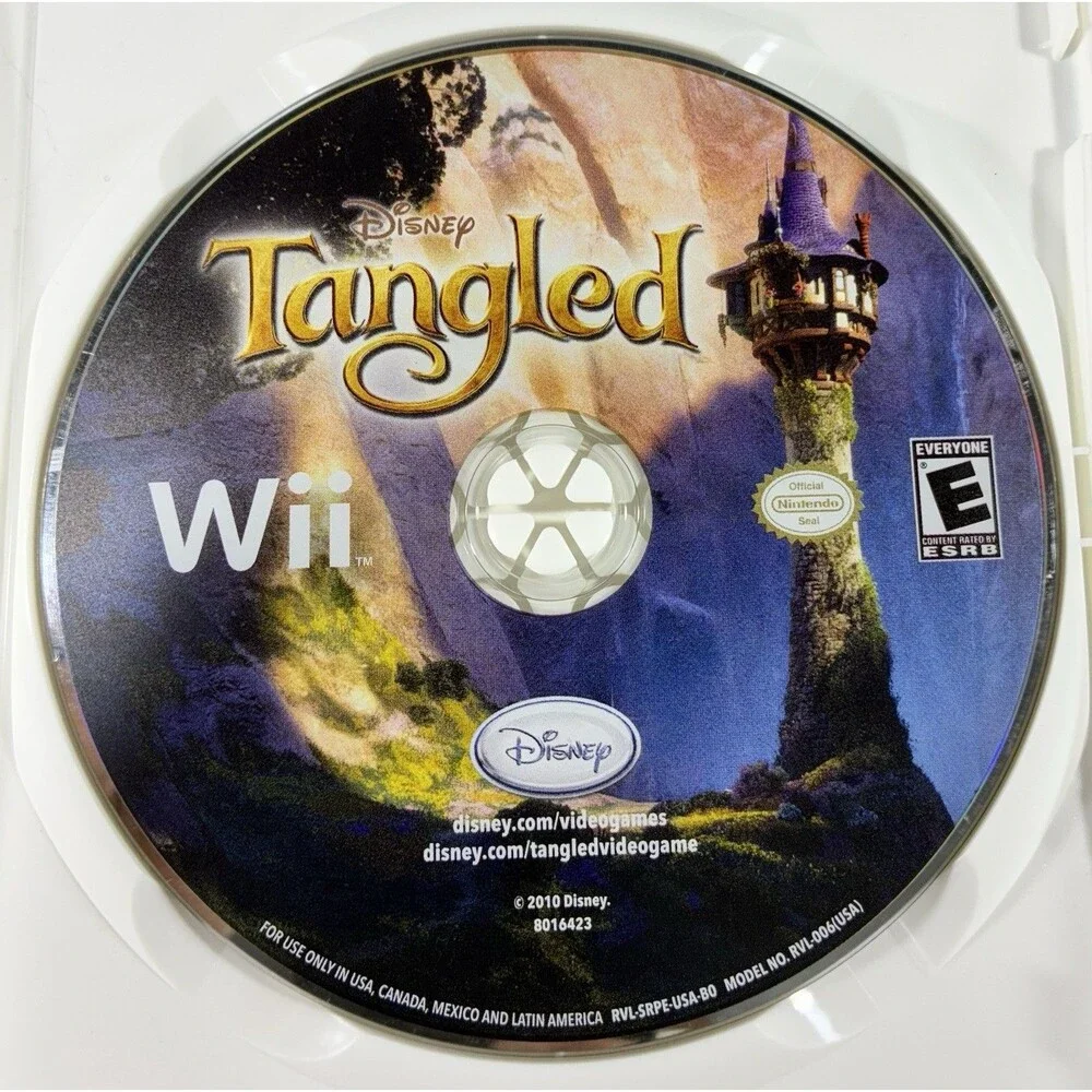 Disney Tangled 2006 Nintendo Wii Video Game Disc in Case Tested